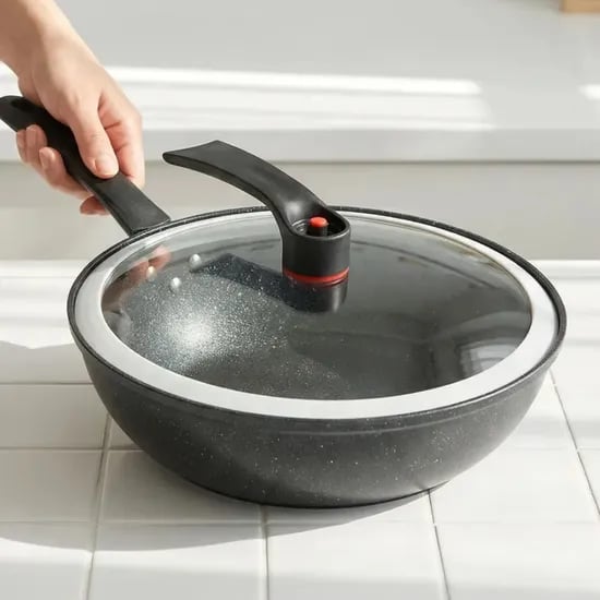 폰박스 올인 진공 후라이팬, 블랙, 32cm, 1개