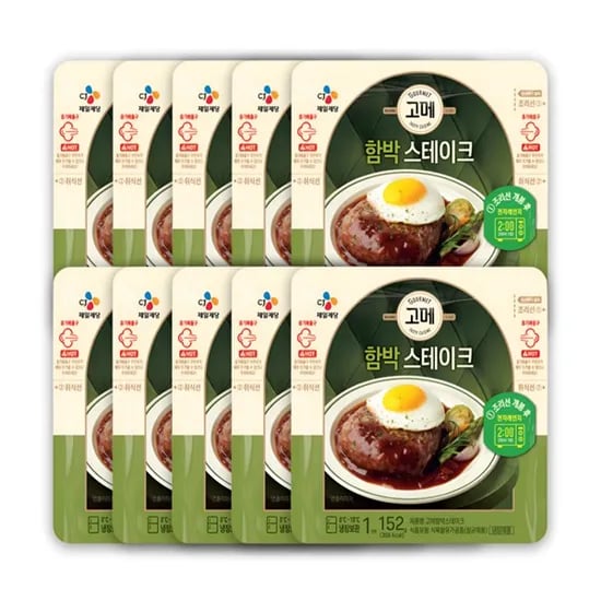 CJ 고메 함박 스테이크, 152g, 10개