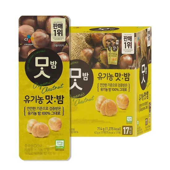 씨제이 유기농 맛밤, 42g, 17개