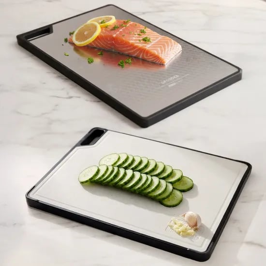 오브쿡스 리파인 스텐 양면도마, 실버, 365x260x20mm, 1개