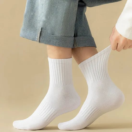 발이 편한 카바 밴딩 중목 양말, 여성용, 블랙, 20켤레
