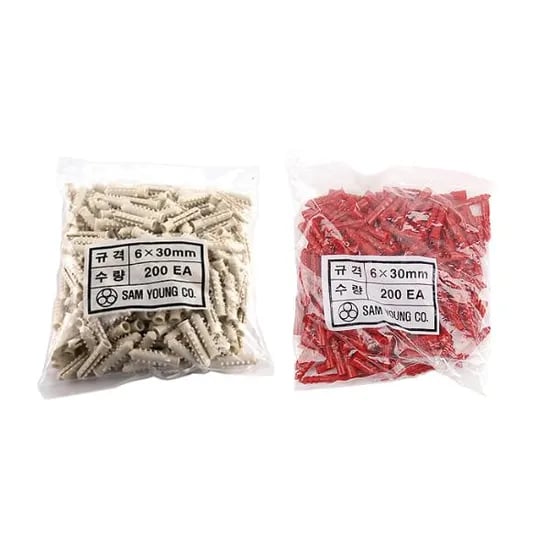 루움마켓 PVC 칼브럭 6X30, 적색, 1개