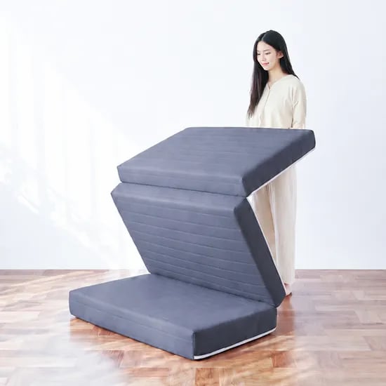 몽스홈 3단 접이식 매트리스, 다크그레이, 퀸, 14cm