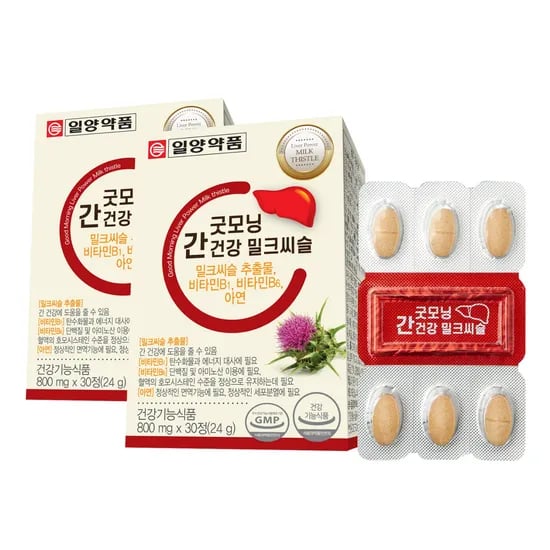 일양약품 굿모닝 간건강 밀크씨슬, 800mg, 30정, 2박스