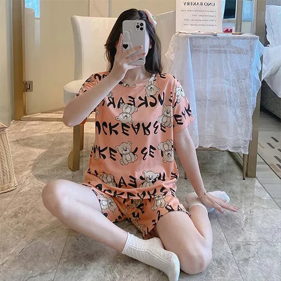 다이노베어 반팔잠옷세트, 오렌지, 1개