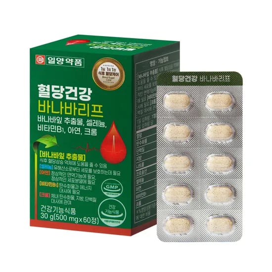 일양약품 혈당건강 바나바리프, 500mg, 60정, 1박스