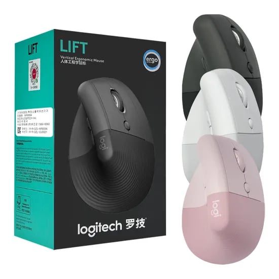 로지텍 리프트 버티컬 무선마우스, 그래파이트, 1개