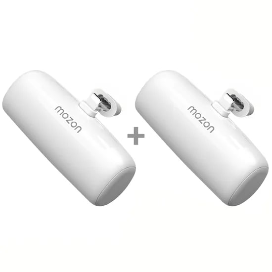 모즈온 일체형 미니 보조배터리, 5000mAh, 8핀, 화이트, 2개