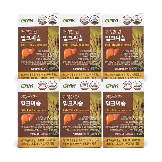 GNM 자연의품격 건강한 간 밀크씨슬, 500mg, 30정, 6개