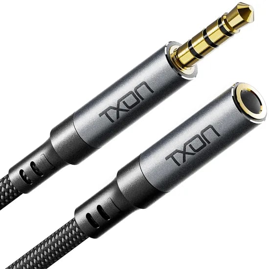 티엑스온 3.5mm AUX 4극 오디오 연장 케이블 3m 그레이 1개