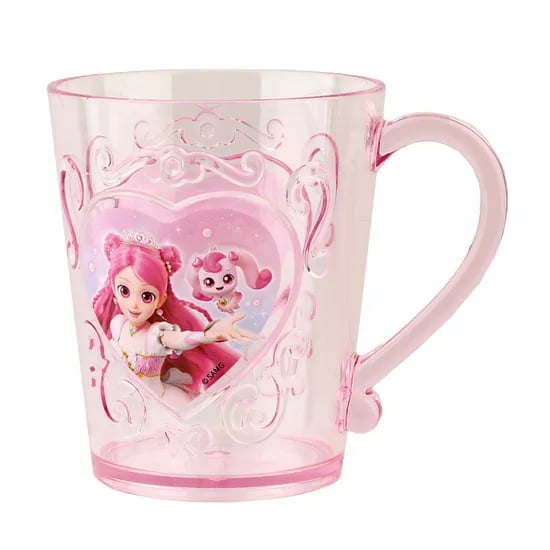 프린세스 캐치티니핑 입체 투명컵, 핑크, 300ml, 1개