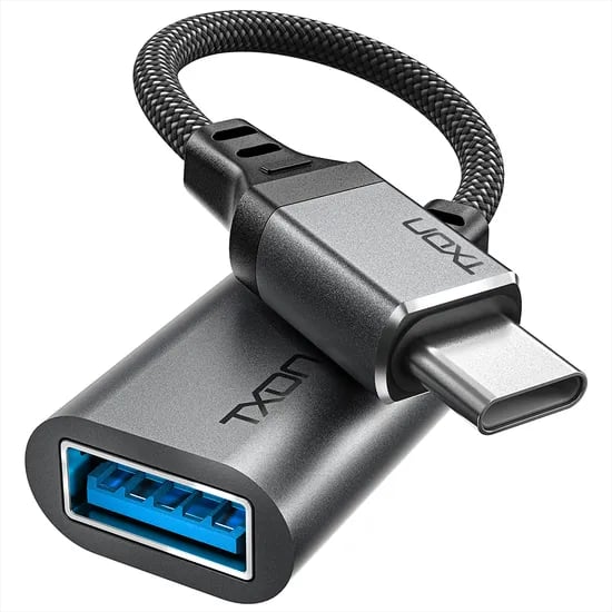티엑스온 USB C to A 3.0 OTG 젠더 케이블, 그레이+블랙, 0.6m, 1개
