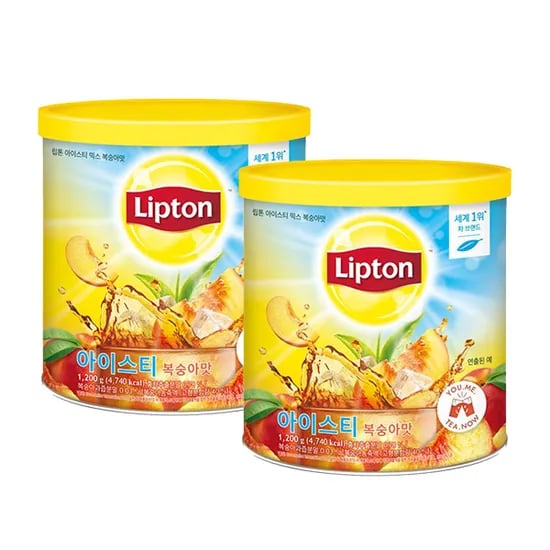 립톤 아이스티 믹스 복숭아맛, 1.2kg, 2개