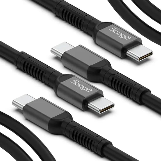 서가 메탈 고강도 60W PD CtoC타입 초고속 케이블, 블랙, 1.5m, 2개