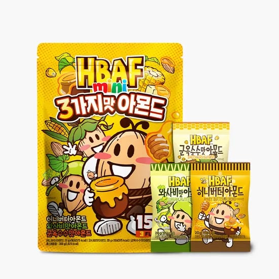바프 미니 3가지맛 아몬드, 20g, 15개입, 1개