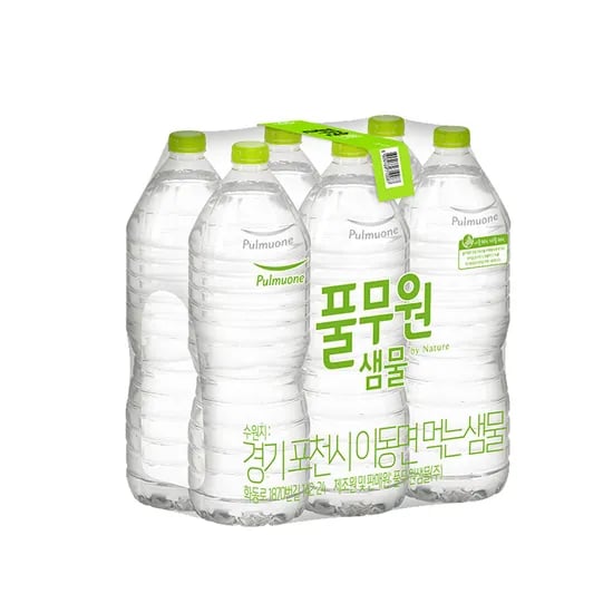 풀무원 샘물 생수, 무라벨, 2L, 18개