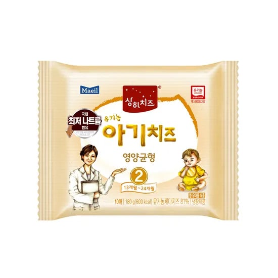 상하치즈 2단계 유기농 아기치즈, 10매입, 6개