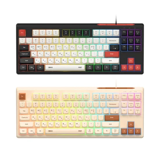 앱코 MK87 저소음 텐키리스 멤브레인 게이밍 키보드 블루 1개