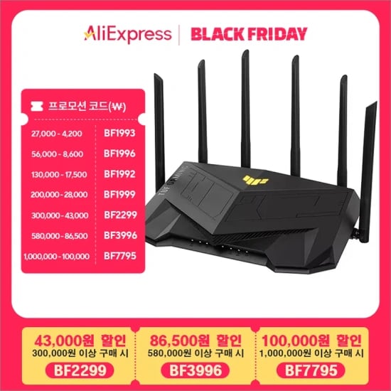 ASUS TUF Gaming AX6000 유무선공유기 대원씨티에스