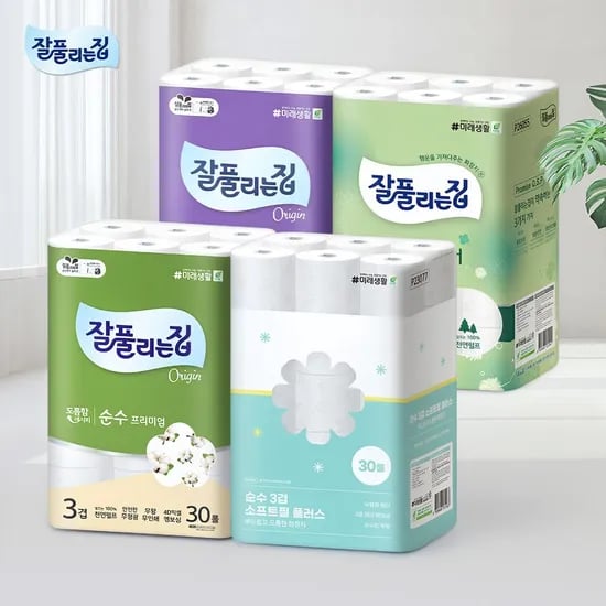 잘풀리는집 순수클로버 천연펄프 화장지 27m x 30롤 x 2팩 (19,930원 / 무료)