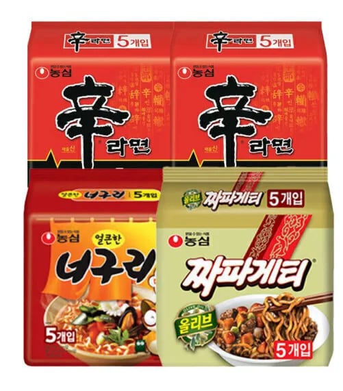 신라면 10입 + 너구리 5입 + 짜파게티 5입 (총 20봉) (14,530원 / 무료)