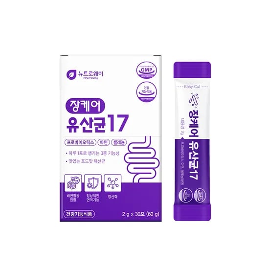 장케어 유산균 17 2g * 30포 프로바이오틱스 아연 셀레늄 셀렌(1개월분, 건강기능식품)(무료배송)