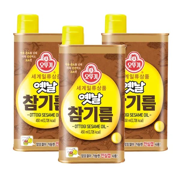 오뚜기 옛날 참기름 450ml 3개 (12,940원/무료) 오뚜기 옛날 참기름 450ml 3개 (12,940원/무료)