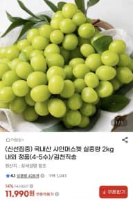 늘바른 샤인머스켓 2kg 4-5수