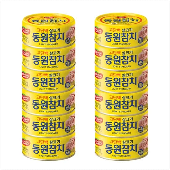 동원 라이트 스탠다드 참치 150g 원터치 12개 동원 라이트 스탠다드 참치 150g 원터치 12개