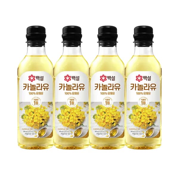CJ제일제당 카놀라유 500ml 4개 CJ제일제당 카놀라유 500ml 4개
