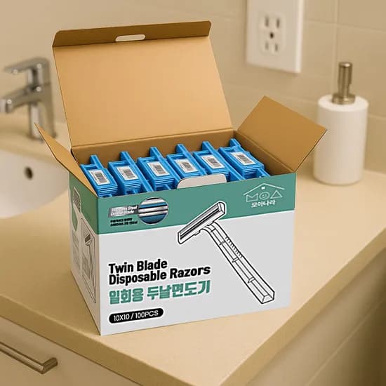 모아 일회용 두날 면도기 100개입 1세트 모아 일회용 두날 면도기 100개입 1세트