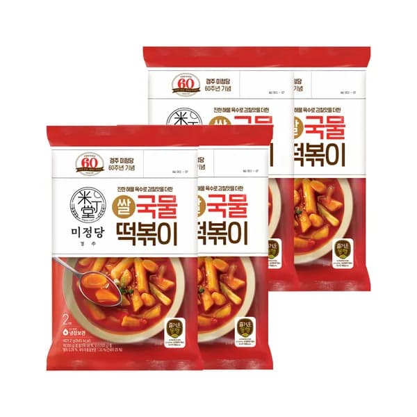 CJ제일제당 즐거운동행 미정당 쌀 국물떡볶이 2인분 401.2g 4개 21,900원 CJ제일제당 즐거운동행 미정당 쌀 국물떡볶이 2인분 401.2g 4개 21,900원