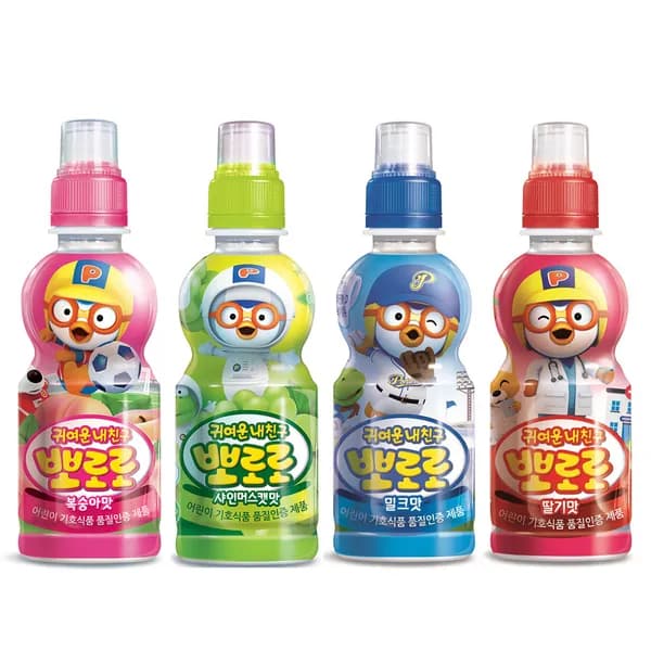 팔도 뽀로로 음료수 밀크맛·딸기맛·복숭아맛·샤인머스캣맛 235ml 각 6개 24개 팔도 뽀로로 음료수 밀크맛·딸기맛·복숭아맛·샤인머스캣맛 235ml 각 6개 24개