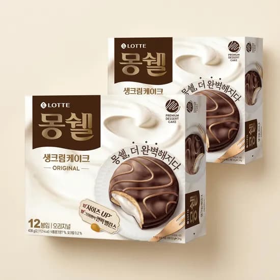 롯데제과 몽쉘 생크림케이크 오리지널 408g 2개 롯데제과 몽쉘 생크림케이크 오리지널 408g 2개
