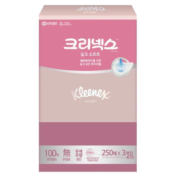 크리넥스 실크소프트 클래식 각티슈 250매 3개입 크리넥스 실크소프트 클래식 각티슈 250매 3개입