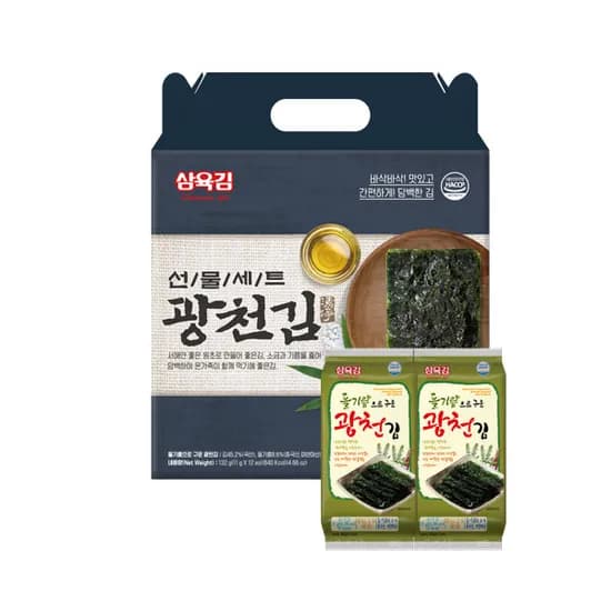 삼육김 들기름으로 구운 광천김 선물세트 3호, 11g, 12봉, 1박스 삼육김 들기름으로 구운 광천김 선물세트 3호, 11g, 12봉, 1박스