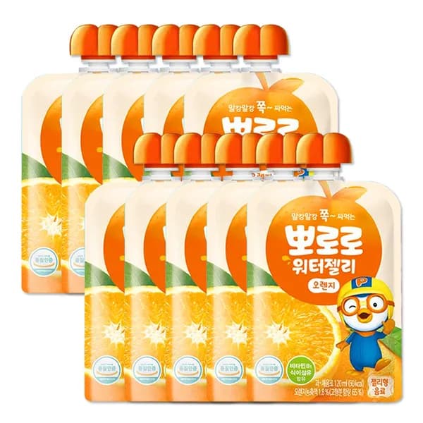 팔도 뽀로로 워터젤리 오렌지 120ml 10개 10,900원 팔도 뽀로로 워터젤리 오렌지 120ml 10개 10,900원