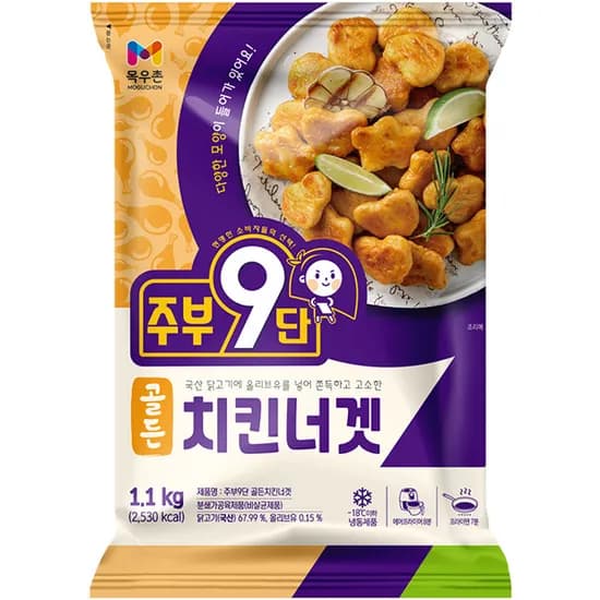 목우촌 주부9단 골든치킨너겟 1.1kg 3개 목우촌 주부9단 골든치킨너겟 1.1kg 3개