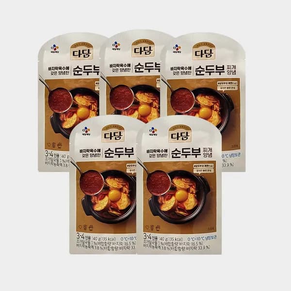 CJ제일제당 다담 순두부찌개 양념 140g 5개 CJ제일제당 다담 순두부찌개 양념 140g 5개