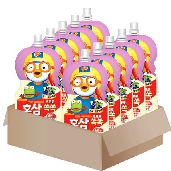 팔도 뽀로로 홍삼 어린이음료 포도맛 100ml 10개 팔도 뽀로로 홍삼 어린이음료 포도맛 100ml 10개