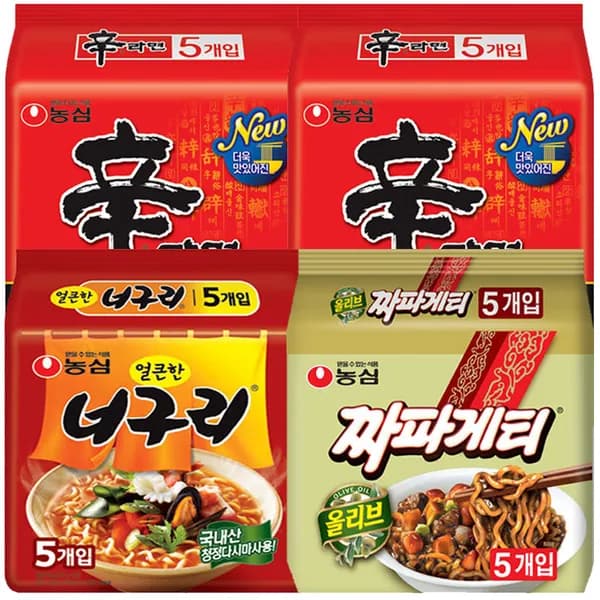 농심 신신너짜 신라면 10봉 + 너구리 5봉 + 짜파게티 5봉 20봉 농심 신신너짜 신라면 10봉 + 너구리 5봉 + 짜파게티 5봉 20봉