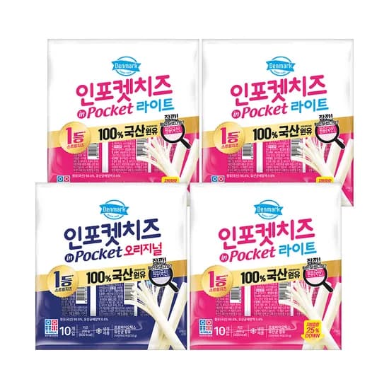 동원 덴마크 인포켓 스트링 치즈 오리지널 10입 라이트 30입 20g 40개 동원 덴마크 인포켓 스트링 치즈 오리지널 10입 라이트 30입 20g 40개