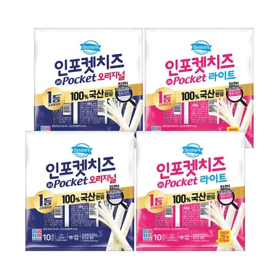 동원 덴마크 인포켓 스트링 치즈 오리지널 20개 외 라이트 20개 20g 1세트 동원 덴마크 인포켓 스트링 치즈 오리지널 20개 외 라이트 20개 20g 1세트