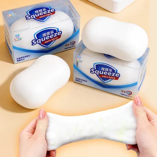 스트레스 해소 비누 쫀득콰삭 슬랑이 화이트, 70g, 2개 스트레스 해소 비누 쫀득콰삭 슬랑이 화이트, 70g, 2개