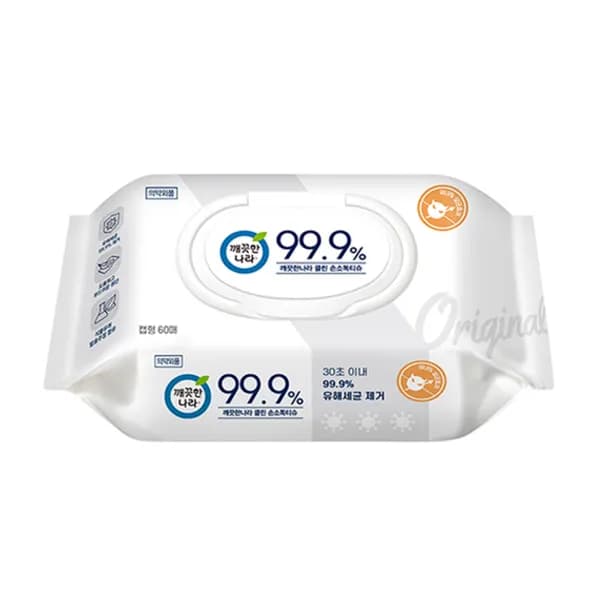 깨끗한나라 클린 손소독티슈 60매입 1개 8,000원 깨끗한나라 클린 손소독티슈 60매입 1개 8,000원