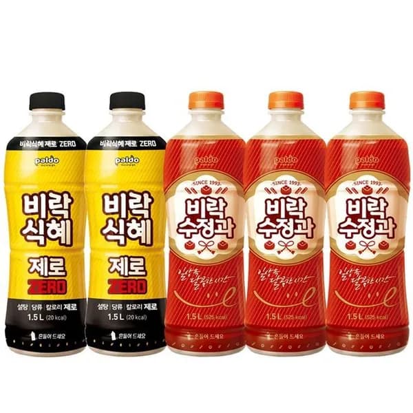 팔도 비락 수정과 1.5L 3개 + 비락 식혜 제로 1.5L 2개 세트 팔도 비락 수정과 1.5L 3개 + 비락 식혜 제로 1.5L 2개 세트