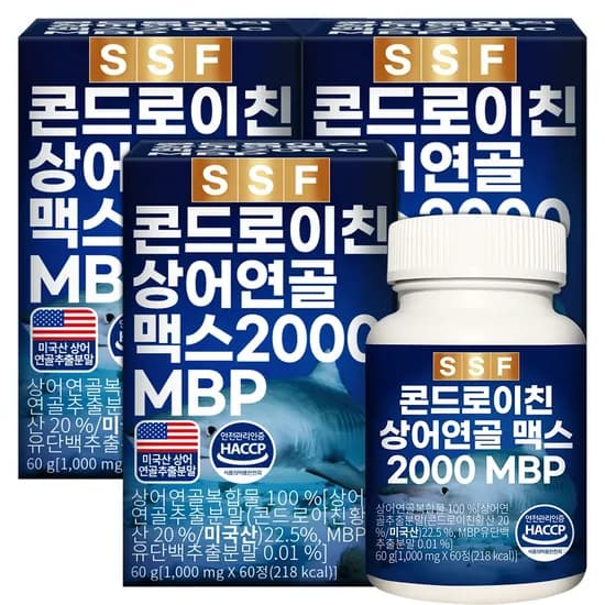 순수식품 콘드로이친 상어연골 맥스 2000 MBP 함유 60정 3박스 순수식품 콘드로이친 상어연골 맥스 2000 MBP 함유 60정 3박스