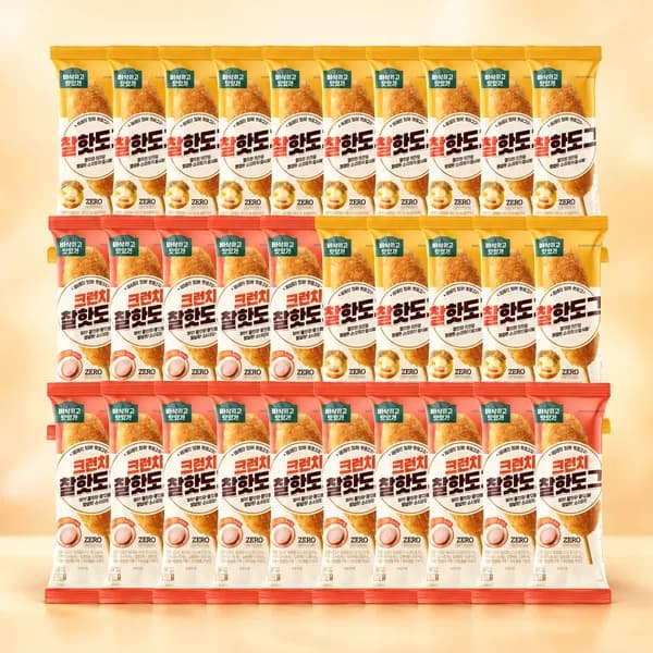 신세계푸드 올반 핫도그 찰핫도그 15개 + 크런치핫도그 15개 75g 30개 신세계푸드 올반 핫도그 찰핫도그 15개 + 크런치핫도그 15개 75g 30개