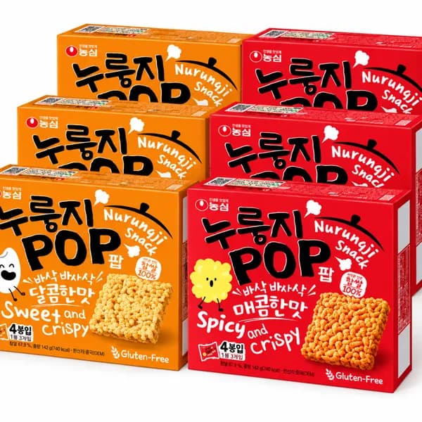 농심 누룽지팝 오리지널 + 매콤한맛 142g 6개 농심 누룽지팝 오리지널 + 매콤한맛 142g 6개