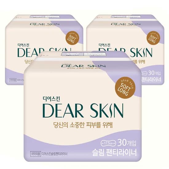깨끗한나라 디어스킨 팬티라이너 슬림 30개입 3개 깨끗한나라 디어스킨 팬티라이너 슬림 30개입 3개